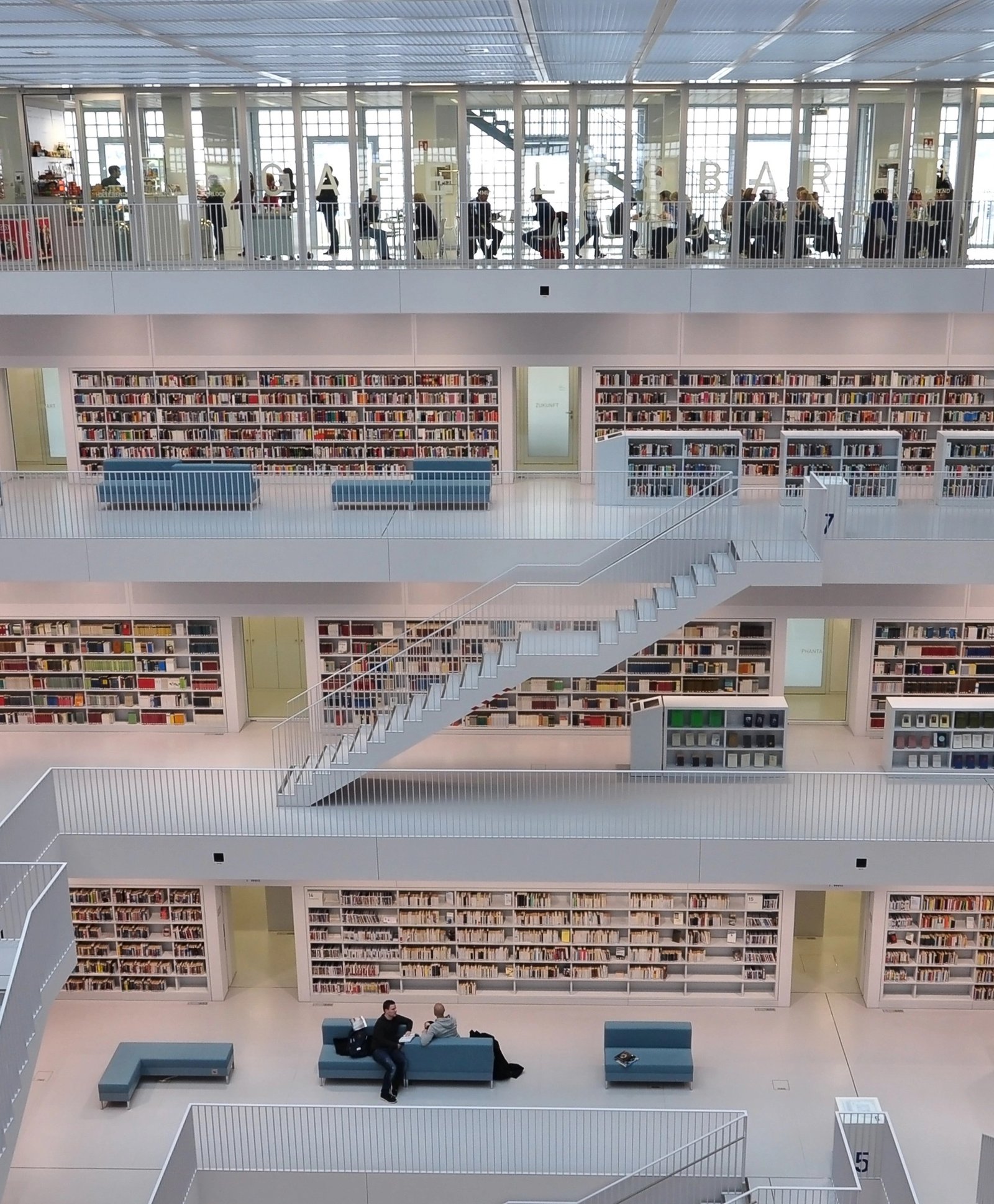 Multiple levels of the inside of a building